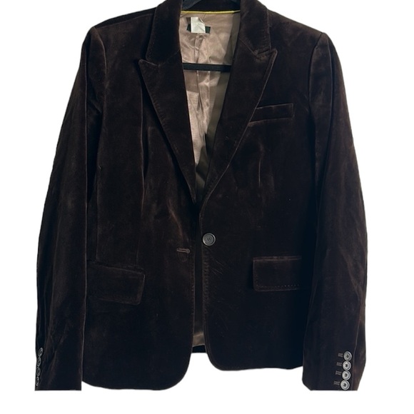 J crew one button velvet brown blazer size 10 preppy academic  career classic - Picture 2 of 9